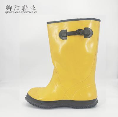 China Fashion Trend Manufacturer Factory Men Overshoes Running Slush Rubber Yellow Boots for sale