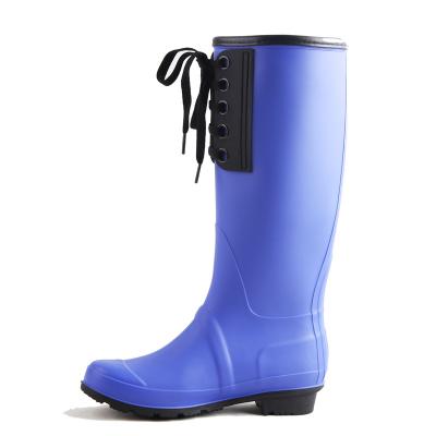 China Fashion Trend Manufacturer Factory High Quality Non-slip Women's Mature Chelsea Front Buckle Long Hunting Rain Boots Waterproof Shoes for sale