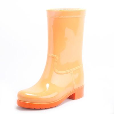 China Fashion Trend Manufacturer Factory High Quality Non-slip Women's Mid Waist PVC Rain Boots for sale