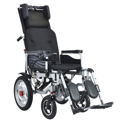 China Folding high backrest inclined disabled elderly electric wheelchair portable electric wheelchair for sale