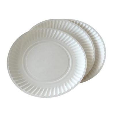 China Sustainable Disposable Dishes And Dishes Paper Tableware Round Plate Hotel , Restaurant 7