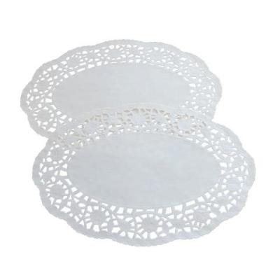 China Sustainable Doyleys Oval Food Grade Eco-Friendly Paper Doilies Lace Paper Doilies Cake Mat Disposable Cake Paper Pad for sale