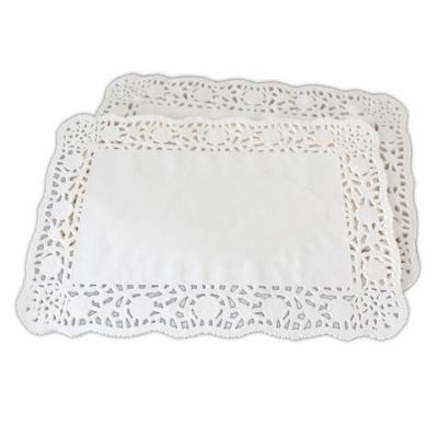 China Doyleys Viable White Disposable Rectangular Paper Doilies Lace Party Supply Wedding Opening Coasters Paper Pad for sale