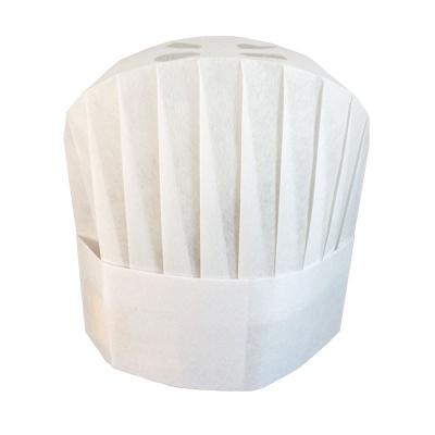 China Factory direct sale special non woven chef hat round lid 60g hot sale restaurant kitchen Inductry hotel coffee shop nonwoven cooking hat for sale