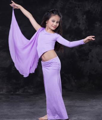 China Attractive RT110 Wuchieal Modal And Silk Kids Belly Dance Training Clothes for sale