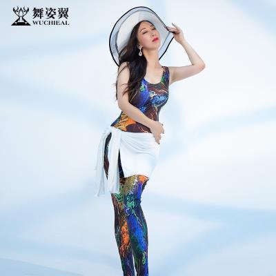 China QC3152 Comfortable Wear Lesson Belly Dance Polyester Stretch Wuchieal Modal And Printed Overalls for sale