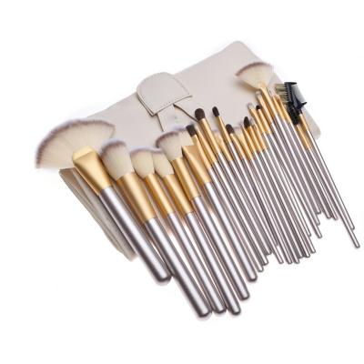 China Angular Blush 24 Pcs Synthetic Fiber Brush Set With Travel Bag for sale