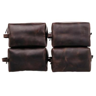 China Cute Leather Toiletry Bag Travel Shaving Dopp Kit Personalized Makeup Bag Groomsmen Gift Mens Gifts for sale