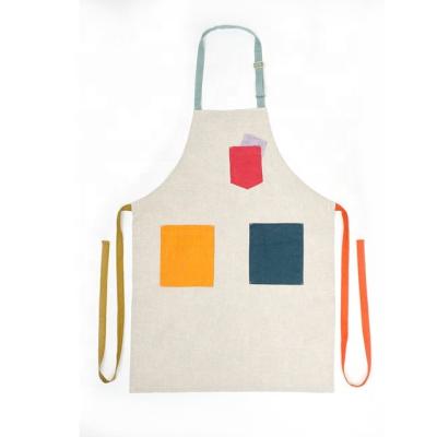 China Best Logo Linen Farmhouse Sink Cotton Women Cooking Durable Custom Selling Sexy Long Aprons For Hairdresser for sale