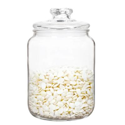 China Seal 2L-5L advanced food storage tank, sealed glass wine jar, glass container with glass pasta lid for sale