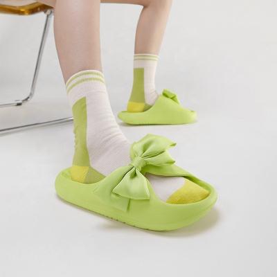 China Fashion Trend Bowknot Design Fashion Silk Flowers Style Sandals Ladies Fashion EVA Footwear Women Slippers Sandals for sale