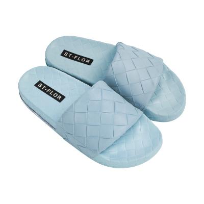 China Cushioning newest factory slipper fashion comfort casual shoes 2022 weave vamp shoes women neat surface knit appearance fashion slipper for sale