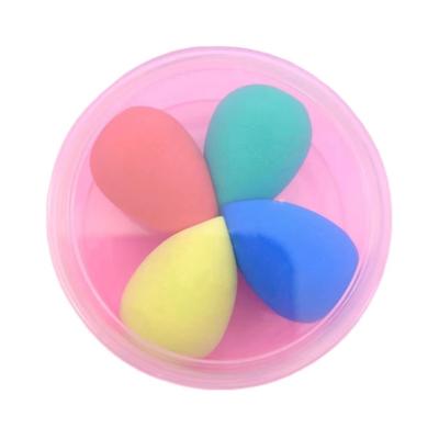 China Best Q Soft Rubber Band Selling 2022 4 Pieces Brand New Mini Flower Shape High Quality Latex Free Makeup Puff Multicolor Makeup Sponge Set for sale