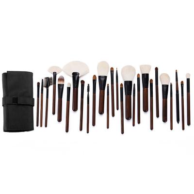 China Wholesale 26PCS Makeup Brush Setprofessional Goat Hair Super Soft High Quality Wooden Handle Portable Cosmetic Private Label Brown for sale