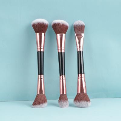 China 3pcs Super Soft Dual Highlight Bar Blush Makeup Brushes Double Sided Highlighter Bar Makeup Brush Set for sale