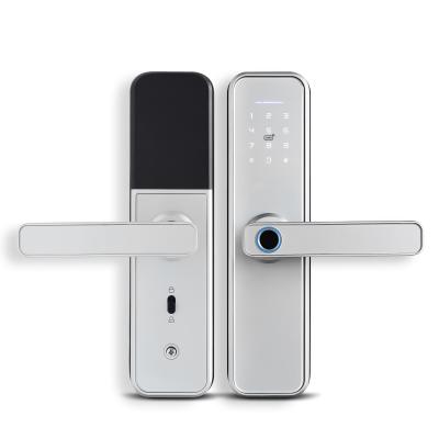 China Aluminum Alloy Waterproof Keyless Biometric Security Fingerprint Master Card Password Wifi Tuya Smart Electric Lock for sale