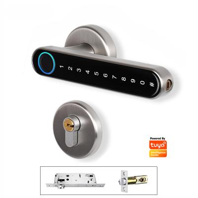 China 2021 Newest Tuya APP WIFI Smart Zinc Alloy Locks Door Knob Digital Fingerprint Digit Smart Door Lock for sale