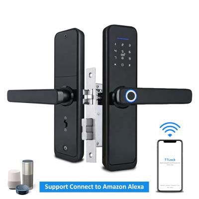 China TTlock Zinc Alloy App WiFi Fingerprint Door Lock Digital Biometric Door Lock for sale