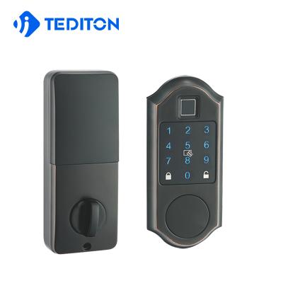 China bnb zinc alloy mini smart biometric door deadbolt door deadbolt fingerprint password lock ttt air lock app air lock zinc alloy for sale