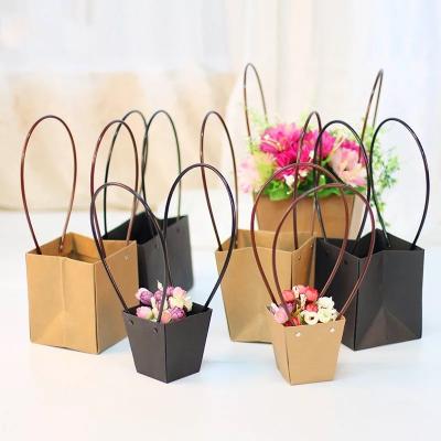 China Creative Disposable Creative Colorful Flower Folding Flower Basket Green Plant Basket Flower Hand Paper Packaging Gift Box for sale