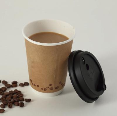 China Top Selling Biodegradable Quality Guaranteed Double Layer Disposable Custom Logo Coffee Paper Cup With Lid for sale