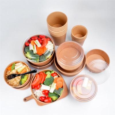 China Biodegradable Disposable Wrapping Paper Bowls Fruit Salad Bowl Food Packaging Containers Gift Fruit Salad Bowl for sale