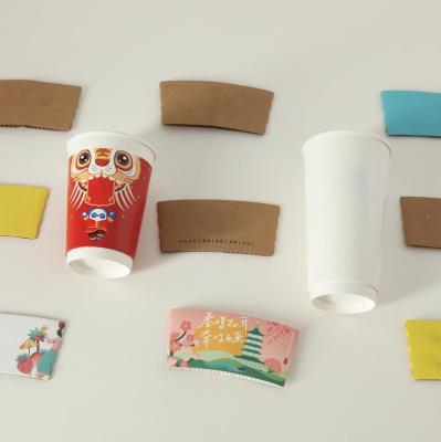 China Recyclable/Biodegradable Customize Logo Design Paper Cup 6/8/10/12/16 Ounce Ripple/Single/Double Paper Cup Coffee Cups Sleeve for sale