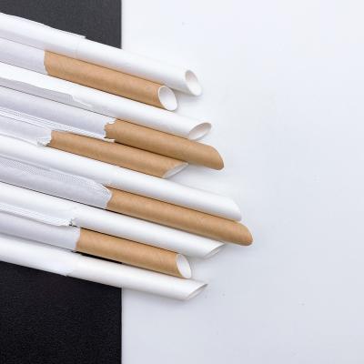 China 100% Food Grade Disposable Environmental Biodegradable White Formal Paper Order Straws for sale