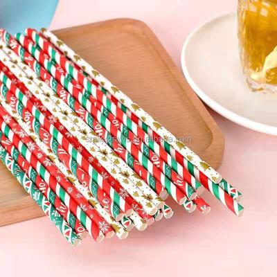 China High Quality Hot Selling Disposable Funny Paper Bar Accessories Eco-Friendly Drinking Straw For Christmas Drinking Juice for sale