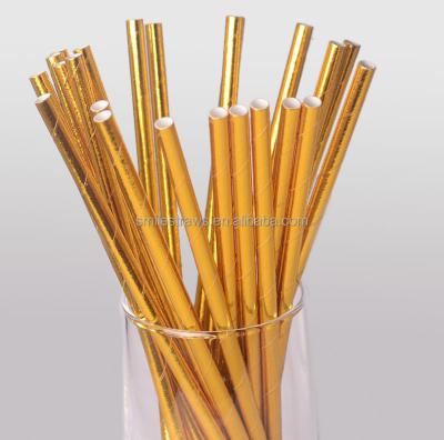 China 2021 Hot Selling High Quality Eco-friendly Biodegradable Disposable Paper Straws Amazon Gold Style Disposable Paper Straw For Cocktail Party for sale