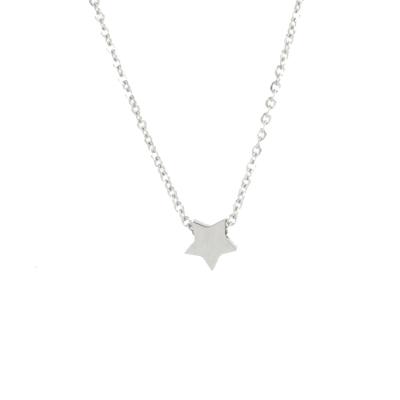 China CLASSIC Stainless Steel Necklace Jewelry Beaded Tiny Five Point Star Charm Pendant Necklace Charm Necklace for sale