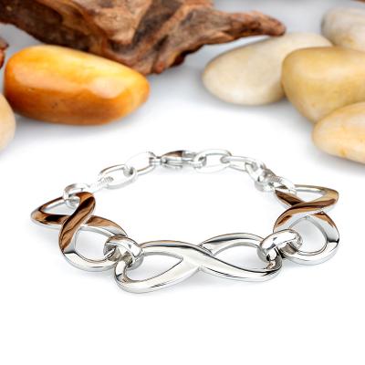 China TRENDY Fashion Jewelry Stainless Steel Bracelet Women Sample Creative Number 8 Chain Bracelet for sale