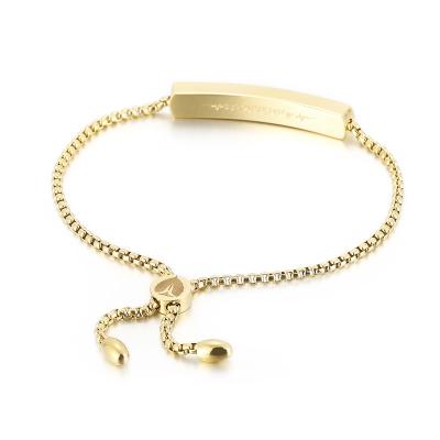 China New Fashion Style Korean CLASSIC Long Stainless Steel Bangle Adjustable Pull Bracelet for sale