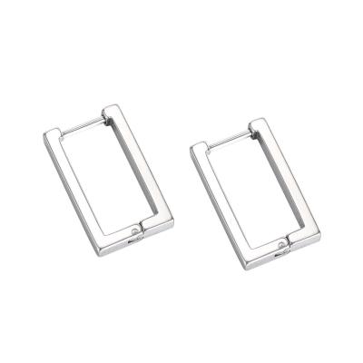 China Wholesale Fashionable Stainless Steel Geometric Earrings Personality Korea Rectangle Earrings Simple Man for sale