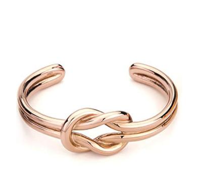 China Simple Knot Heart Stainless Steel Environmental Friendly Bracelet Bangles Cuffs Stretch Bracelet For Bridesmaid Women Girls for sale