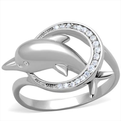 China Filigree Ring New 925 Sterling Silver Band Ocean Heart Dolphin Animal Finger Ring Environmental Friendly Jewelry for sale