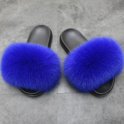 China High Quality Unique Real Fur Slippers Fashionable Trend PVC Fur Small Slips Sandals For Women for sale