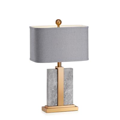 China EUROPEAN modern Marble Table lamp with fabric shade for living room bedroom and hotel decoration table lamp table light for sale