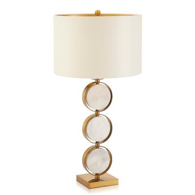 China Modern Marble and Metal Table Lamp with Fabric Shade Hotel Table Lamp Table Light for sale