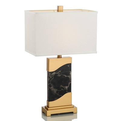 China Modern EUROPEAN Marble and Metal Table Lamp with Fabric Shade Hotel Lamp Table Light Table Lamp for sale