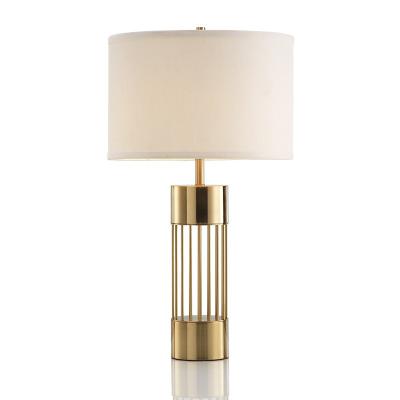 China Modern Metal Table Lamp with Fabric Shade for Living Room Bedroom and Hotel Decoration Table Lamp for sale