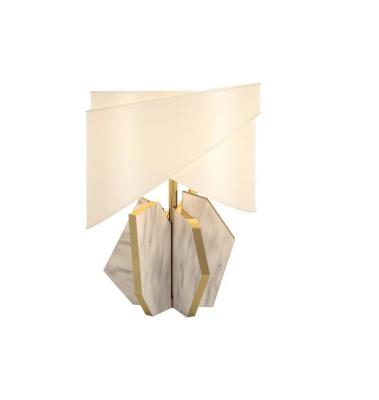 China Modern Marble and Metal Modern Decorative Living Room Bedroom Hotel Table Lamp with Fabric Shade Table Light Table Lamp for sale