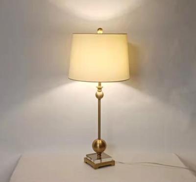 China Scandinavian table lamps home decor hotel light bedroom light reading lamp table lamp metal brass base lamps for sale