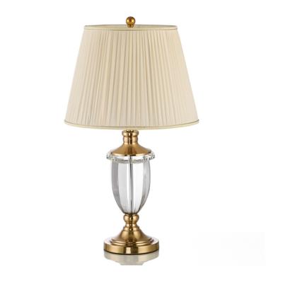 China American Modern Crystal Table Lamp With Fabric Shade For Living Room Bedroom And Hotel Decoration Table Lamp Table Light for sale