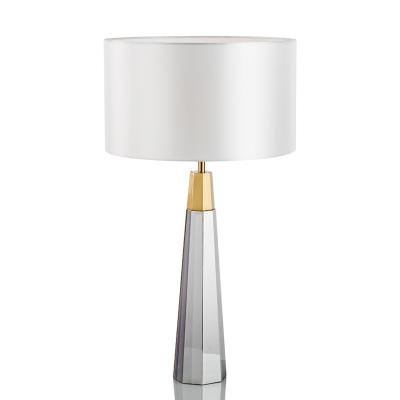 China Modern Modern Crystal Table Lamp With Fabric Shade For Living Room Bedroom And Hotel Decoration Table Lamp Table Light for sale