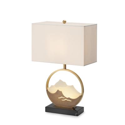 China Modern Modern Acrylic And Metal Table Lamp With Fabric Shade Hotel Table Lamp Table Light for sale