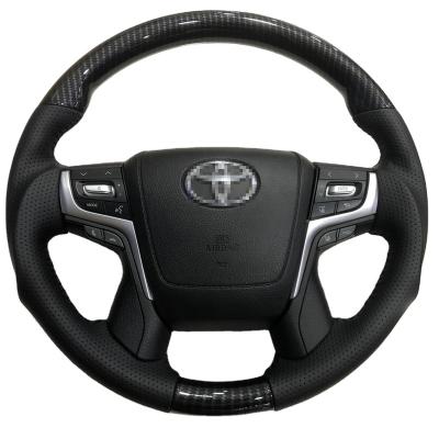 China Basic minus design carbon flber steering wheel for Toyota LAND CRUISER200 with multifunction control switch sport steering wheel 2008-2015 for sale