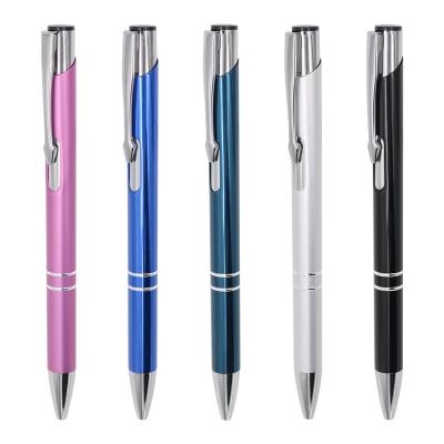 China Portable Smooth Writing Ball Pen 1.0mm Strong Metal Clip Ball Pen Customized Logo for sale