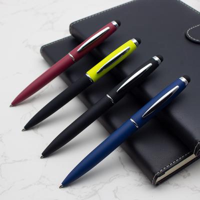 China Metal Soft Touch Feeling Ballpoint Pen 1.0mm Multi Color Touch Screen Ball Pen for sale