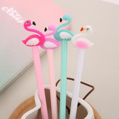 China Silikon hoofd Flamingo Creatieve gel inktpen 0,5 mm Schattige neutrale pen Voor school kantoor Te koop